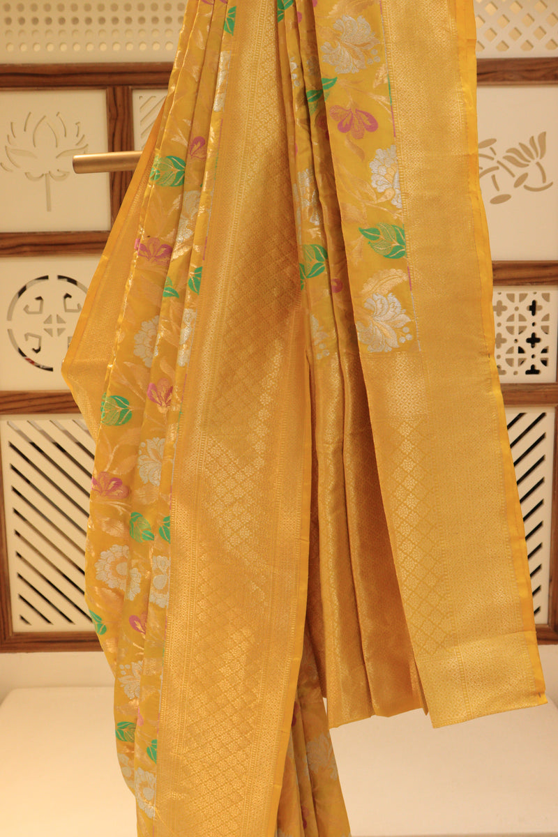 Haldi Yellow Katan Silk Saree