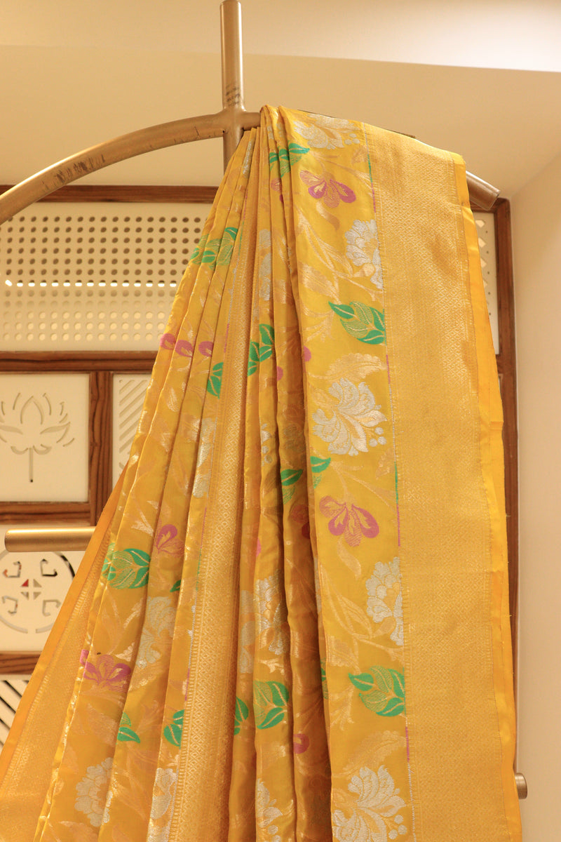 Haldi Yellow Katan Silk Saree