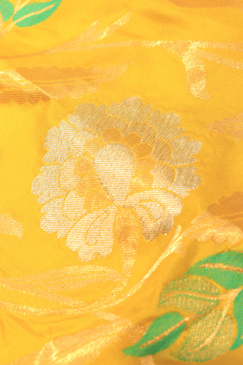 Haldi Yellow Katan Silk Saree