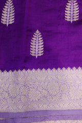 Purple Katan Silk With Contrasting Border