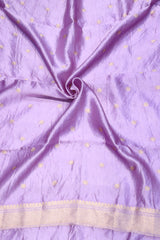 Purple Katan Silk With Contrasting Border