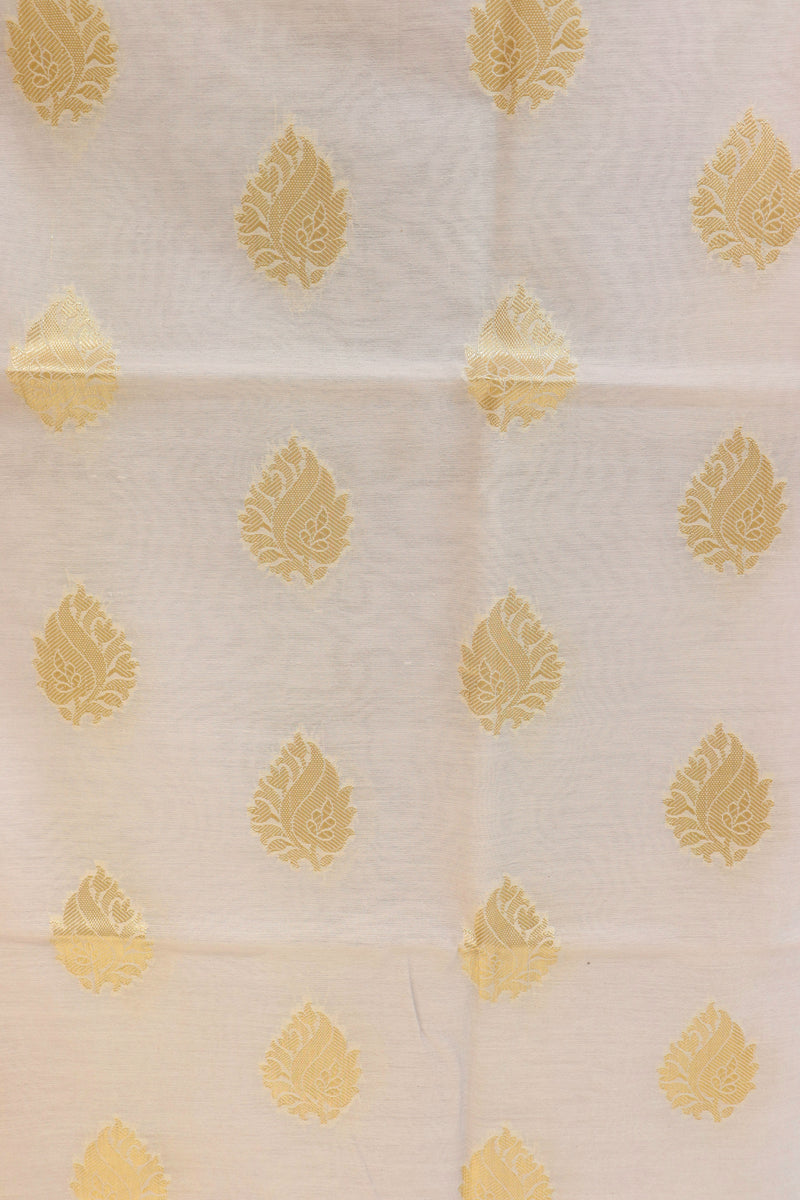 Cotton Chanderi Suit With Zari Motif