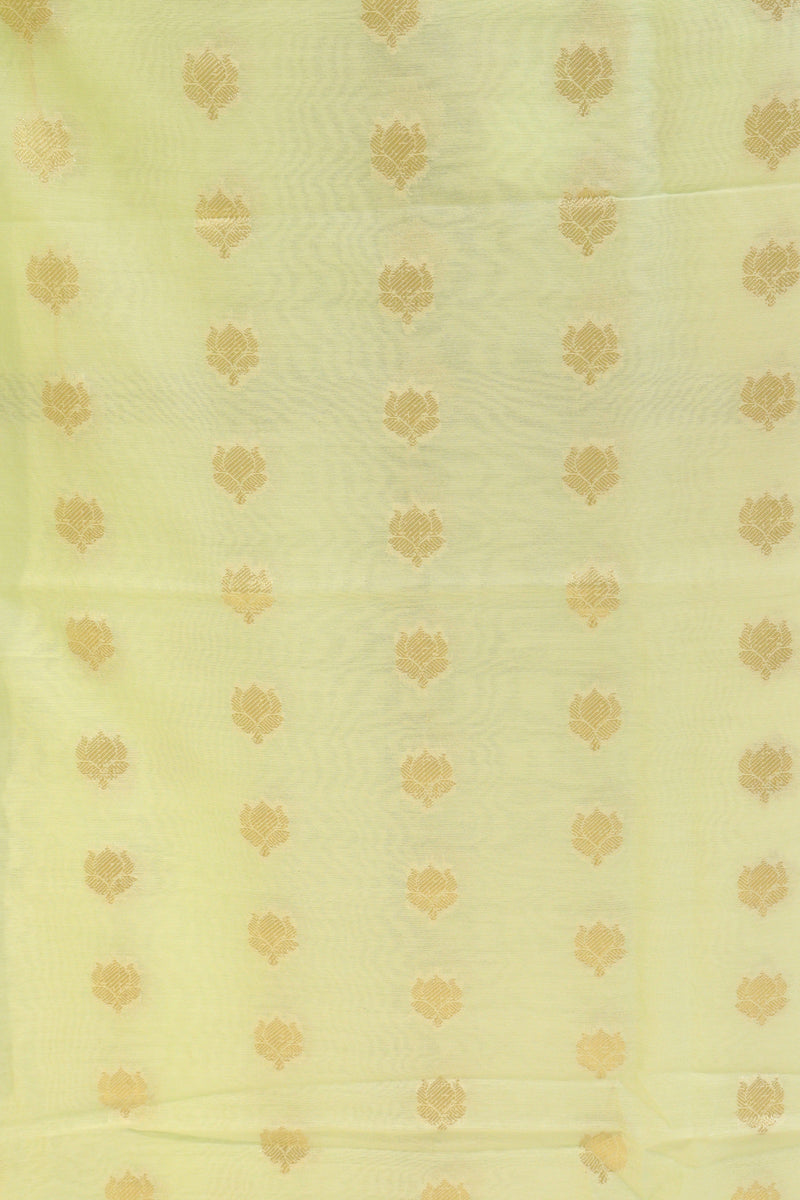 Cotton Chanderi Suit With Zari Motif