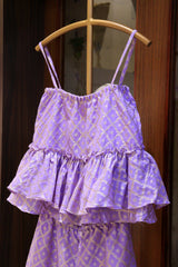 Lavender Co-ord Set With Zari Weaving