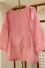 Pink Cotton Chanderi Top With Zari Weaving