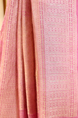 Pink Linen Tussar Saree