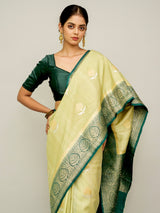 Light Green Tussar Georgette Saree