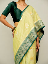 Light Green Tussar Georgette Saree