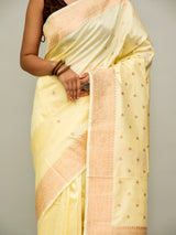 Lime Yellow Katan Silk Saree