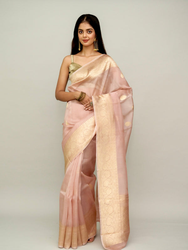 Pink Pure Organza Saree