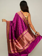 Dark Pink Katan Silk Saree