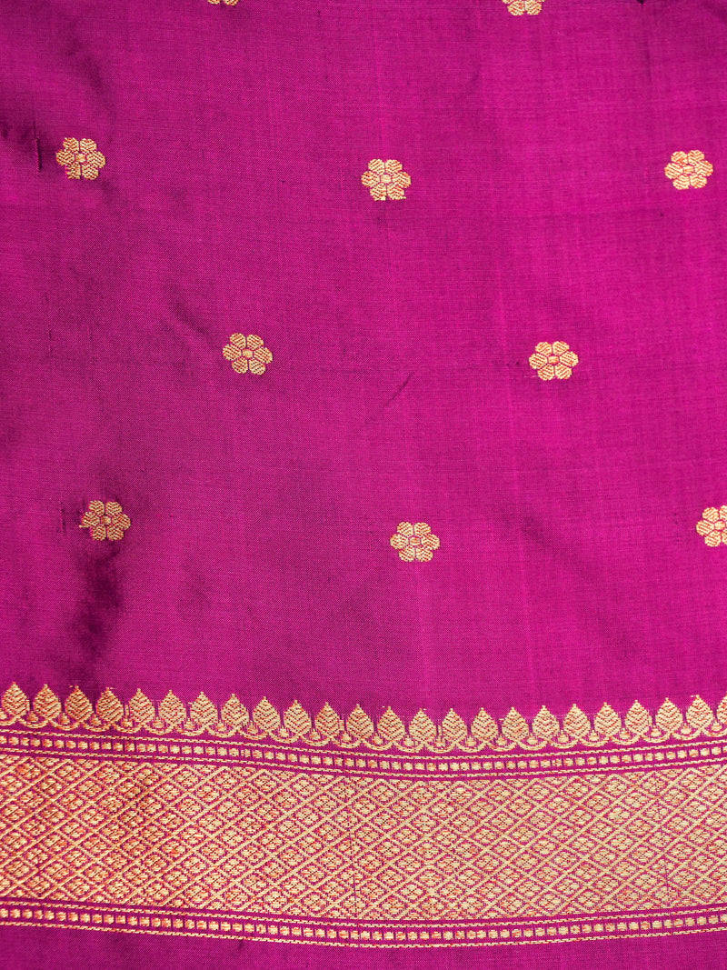 Dark Pink Katan Silk Saree