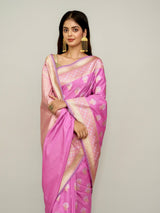 Pink Saree with Sonarupa Motif