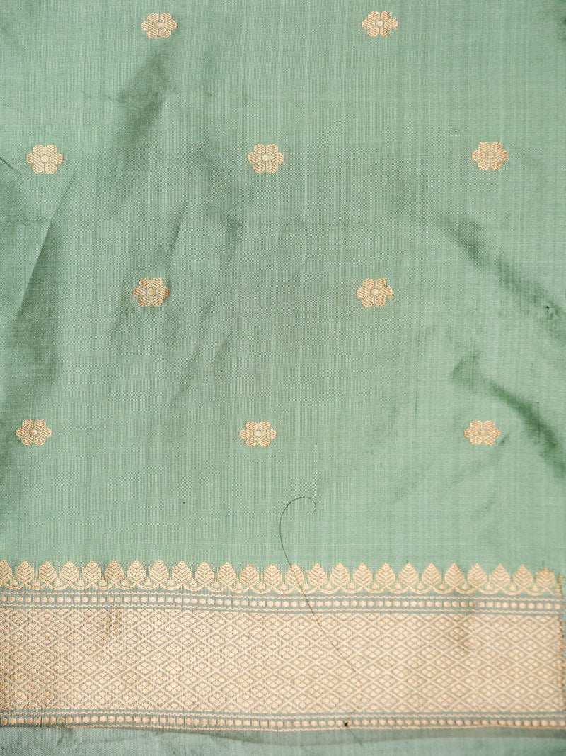 Teal Green Katan Silk Saree