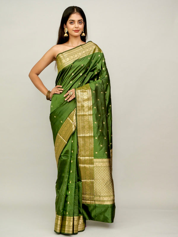 Henna Green Katan Silk Saree