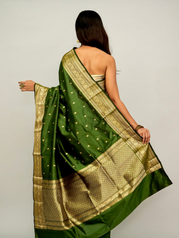 Henna Green Katan Silk Saree