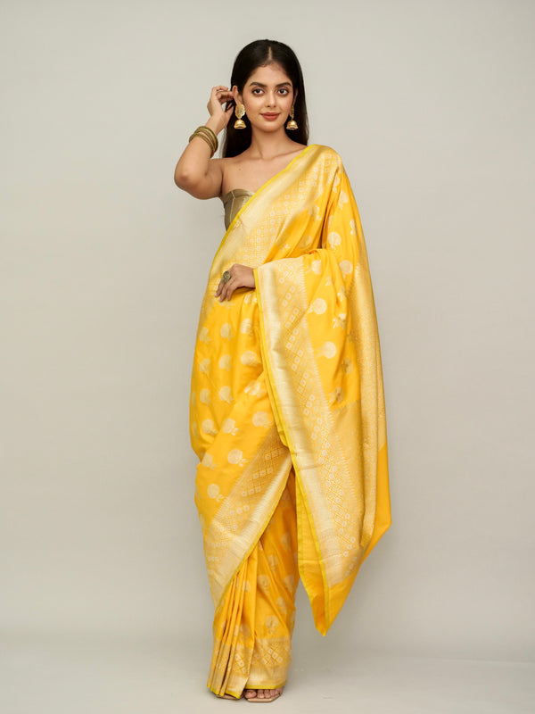 Yellow Saree with Sonarupa Motif