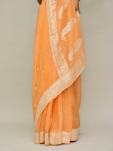 Pastel Orange Khaddi Georgette Saree