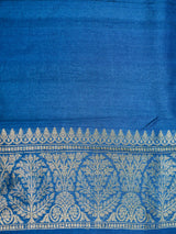 Peach Blue Tussar Georgette Saree with Sonarupa motifs