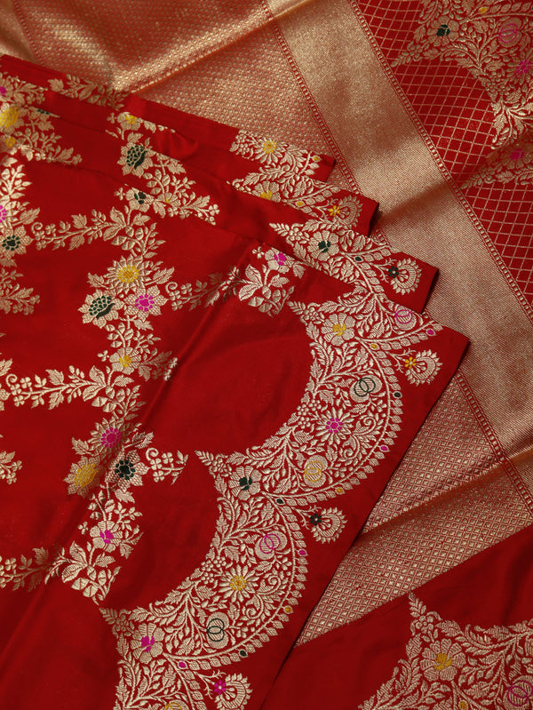 Handloom Red Katan Silk Saree