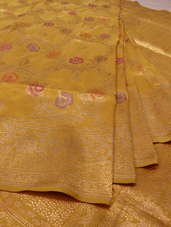 Handloom Yellow Katan Silk Saree