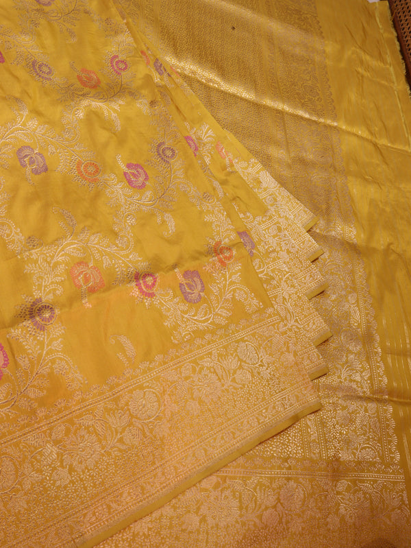 Handloom Yellow Katan Silk Saree