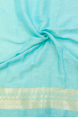 Turquoise Linen Tussar Saree