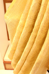 Straw Yellow Linen Tussar Saree