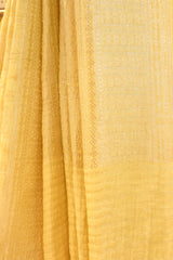 Straw Yellow Linen Tussar Saree