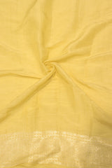 Straw Yellow Linen Tussar Saree