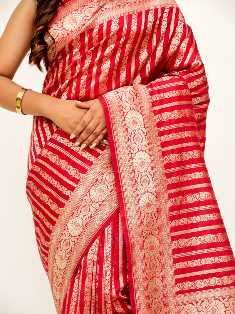 True Red Semi Silk Saree