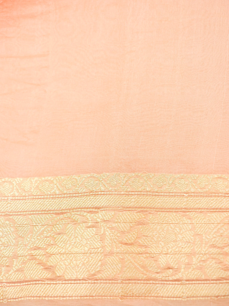 Organza Light Peach Banarasi Saree