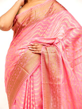 Pink Dupian Silk Banarasi Saree