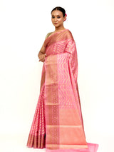 Pink Dupian Silk Banarasi Saree