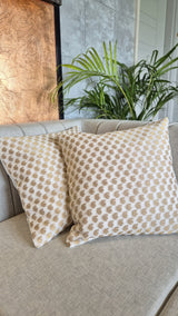 Off White Georgette Cushion Cover With Zari Motifs