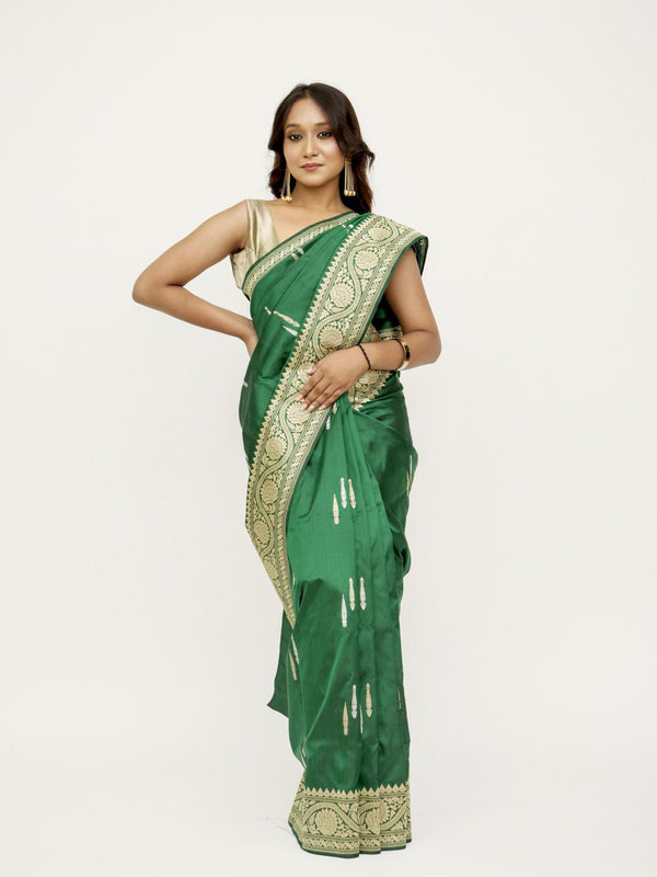 Forest Green Katan Silk Saree