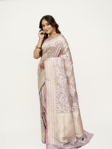 Muted Lavender Katan Silk Saree